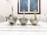 Silver Swans , Combo of 3 Different Sizes of German Silver Fruit Bowls -ANUB001SS