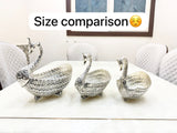 Silver Swans , Combo of 3 Different Sizes of German Silver Fruit Bowls -ANUB001SS