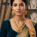 Shakriti , Premium Finish Gold Forming Necklace Set with 6 Bangles combo for women -SHAKI001JC
