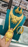 Poornima , Premium Finish Gold Forming Double Necklace Set with 2 Bangles combo for women -SHAKI001JCA