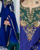 Green and Blue color combination Crape salwar suit material -SPARK001SSN