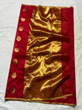 Shobhika , Red Chanderi Silk Saree with Golden Polka Dots -SHABI001RPD