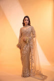 Golden Aura , New Trending Bollywood Block Buster Sequins Designer Net Saree for women -JAI001NS