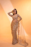Golden Aura , New Trending Bollywood Block Buster Sequins Designer Net Saree for women -JAI001NS