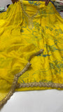 Yellow Bird , Pure Muslin Salwar suit material for women -AFREEN001YS