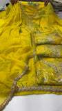 Yellow Bird , Pure Muslin Salwar suit material for women -AFREEN001YS