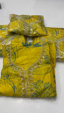 Yellow Bird , Pure Muslin Salwar suit material for women -AFREEN001YS