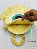 Yellow Love , Handmade Crochet Sling Bag for women -FOF001YS