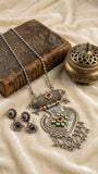 Vanika , Designer Oxidized Silver Finish Necklace Set for women -MUSKAN001OSB