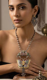 Yuva , Butterfly Design Oxidized Silver Finish Necklace Set for women -MUSKAN001OS