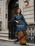 Premium  Pure Soft Muslin Silk Coord Set, collared shirt with tassels and kalamkari bottom Plazzo-DP001KPL