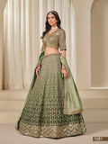 Green Shade Premium Chinon Silk With Heavy Work Lehenga for Women (Unstitched)-SOC001PLG
