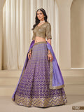 Violet Shade Premium Chinon Silk With Heavy Work Lehenga for Women (Unstitched)-SOC001PLV
