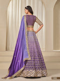 Violet Shade Premium Chinon Silk With Heavy Work Lehenga for Women (Unstitched)-SOC001PLV