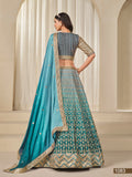 Blue Shade Premium Chinon Silk With Heavy Work Lehenga for Women (Unstitched)-SOC001PLB