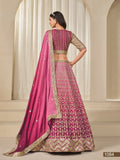 Pink Shade Premium Chinon Silk With Heavy Work Lehenga for Women (Unstitched)-SOC001PL