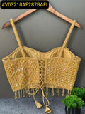Ready to wear New Golden Beautiful Pearl Moti Spaghetti Blouse for women -DF001GB
