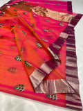 Kalanidhi , Katan silk ek nal motif meenakari designer pallu with running blouse -CHANDER001KS