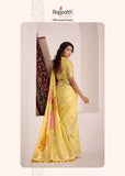 Yellow Shade  Soft Linen Saree with Big Jaquard Pallu for women -MADHU001YS