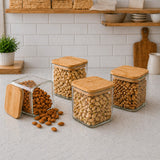 Set of 4 pc Square shaped  Premium Glass storage containers set -CP001SCS