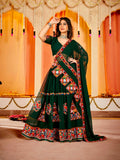 Deep Green Georgette Lehenga Choli For Navratry 2026 -SSS001NL