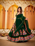 Deep Green Georgette Lehenga Choli For Navratry 2026 -SSS001NL