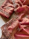 Padma , Grand Space Silk Party wear saree in original gold bead work -SSS001GBW