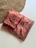 Padma , Grand Space Silk Party wear saree in original gold bead work -SSS001GBW