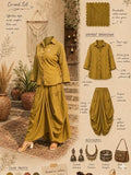 Mustard Yellow  Shade Summer Trendy Pure Cotton 2 piece Dress for women -FOF001PSDMY