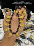 Sugandi , Matte Gold Finish Black Thread Necklace Set for women -LUCKY001BT