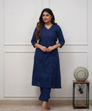 Deep Blue Festival  season Special  most comfortable and beautiful Cotton Angrakha Kurti pants-FASH001KSA