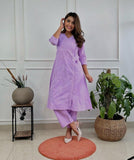 Light Violet Festival season Special most comfortable and beautiful Cotton Angrakha Kurti pants-FASH001KSB
