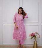 Light Pink Festival season Special  most comfortable and beautiful Cotton Angrakha Kurti pants-FASH001KSC