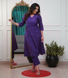 Violet  Festival season Special   beautiful Cotton Angrakha Kurti pants-FASH001KSE