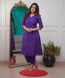 Violet  Festival season Special   beautiful Cotton Angrakha Kurti pants-FASH001KSE