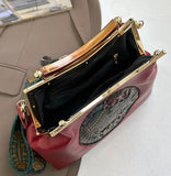 Red Elephant Design Premium Sling Bag with Adjustable Long Broad Belt-RITU001EBA