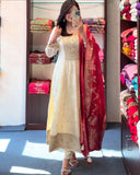 Jashn-E-Bahaaraa Anarkali Flared Kurti Pant Dupatta Set-JASHAN001KS