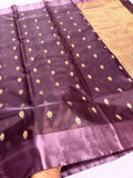 Suman , Pattu silk resam border ek nal motif saree for women -CHANDERI001PS