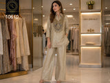 Exclusive Designer Premium Champagne Gold Shade Crush Silk Cord Set for women -GARI001CSCS