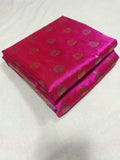 Navami , Pink Chanderi Pattu silk hand border designer pallu with running blouse -CHANDERI001PSC