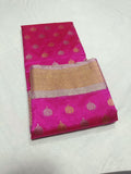 Navami , Pink Chanderi Pattu silk hand border designer pallu with running blouse -CHANDERI001PSC