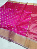 Navami , Pink Chanderi Pattu silk hand border designer pallu with running blouse -CHANDERI001PSC