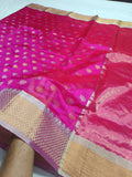 Navami , Pink Chanderi Pattu silk hand border designer pallu with running blouse -CHANDERI001PSC