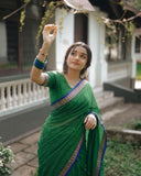 Shraddha ,Green Narayan Peth Pure Cotton Saree for women - SRI001NPS