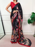 Kalamkari print satin silk saree for women -MISS001SSA