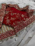 Dimple , Celebrity style designer White and Red Fancy saree collection for women -SLC001RWS