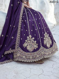 Cadbury Violet Twilight Bloom Intricate Handwork Designed Scalloped Lehenga Choli with Dupatta - SSS001CV