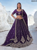 Cadbury Violet Twilight Bloom Intricate Handwork Designed Scalloped Lehenga Choli with Dupatta - SSS001CV