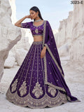 Cadbury Violet Twilight Bloom Intricate Handwork Designed Scalloped Lehenga Choli with Dupatta - SSS001CV