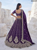 Cadbury Violet Twilight Bloom Intricate Handwork Designed Scalloped Lehenga Choli with Dupatta - SSS001CV